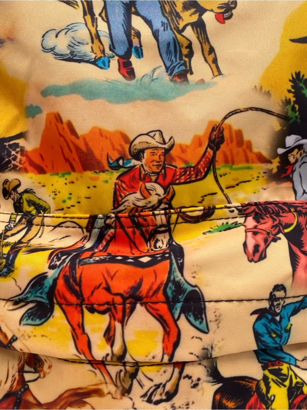 Excellent condition super cute Western Print Yellow  Backpack - Unbranded